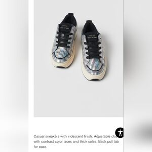 Brand New Zara Kids Casual Sneakers with Iridescent Finish